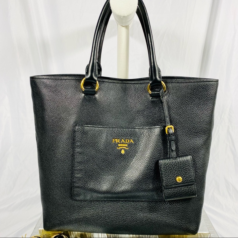 PRADA LARGE SAFFIANO LUX GALLERIA TOTE TEXTURED LEATHER - Picture 5 of 14